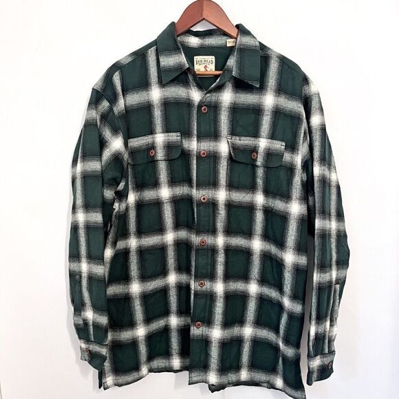 RedHead Other - Red Head Men's Plaid Shirt Jacket Shacket Size L Fleece Lined Green